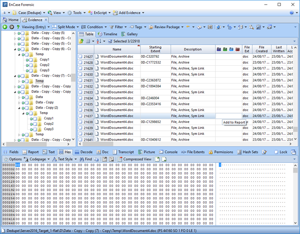 Viewing a Reparse Point associated with a Deduplicated file in Autopsy 7.10.05