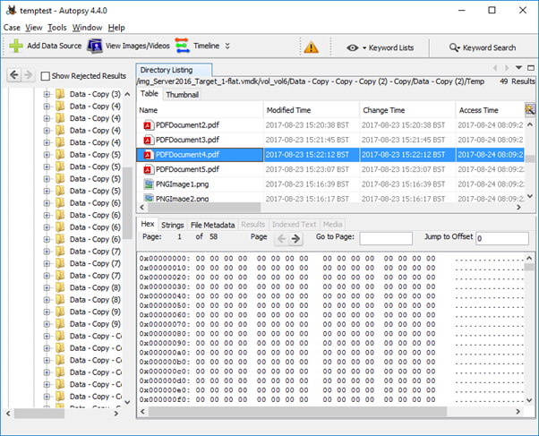 Viewing a Reparse Point associated with a Deduplicated file in Autopsy 4.4.0
