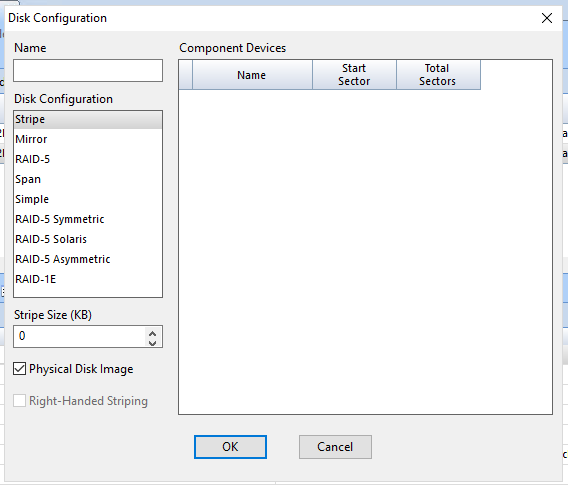 Disk Configuration Window