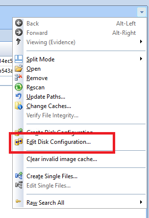 Edit Disk Configuration Menu